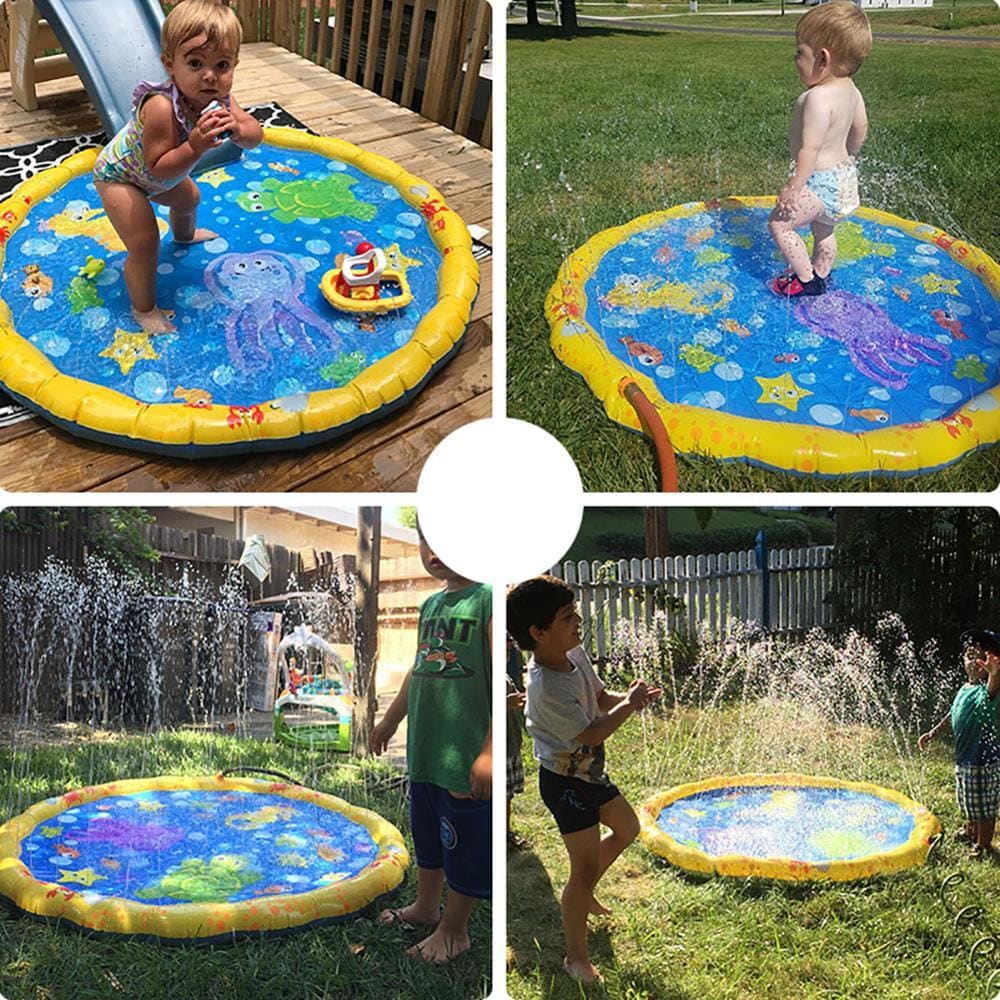 100cm Outdoor Lawn Beach Sea Animal Inflatable Water Spray Kids Sprinkler Play Pad Mat Water Games Beach Mat Cushion Toys - ELECTRONICS-HEAVEN