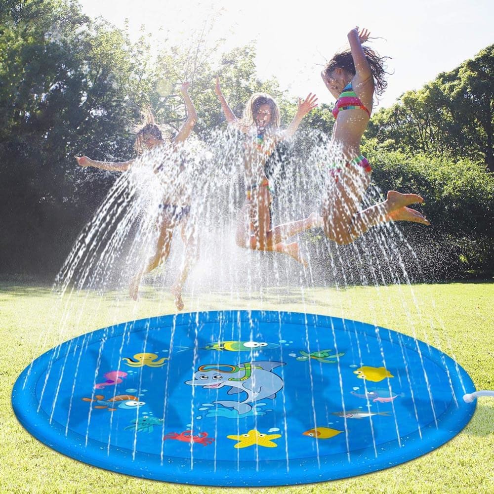 100cm Outdoor Lawn Beach Sea Animal Inflatable Water Spray Kids Sprinkler Play Pad Mat Water Games Beach Mat Cushion Toys - ELECTRONICS-HEAVEN