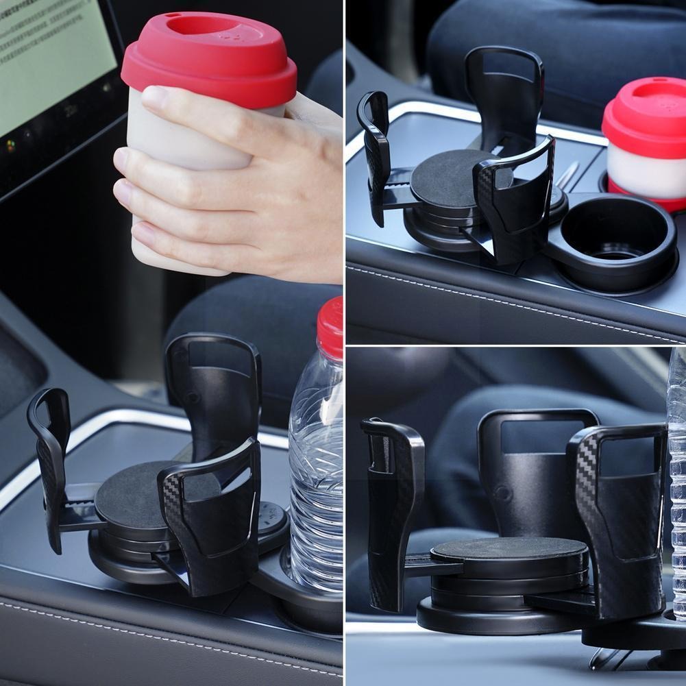 360 Degrees Rotatable 2 in 1 Car Water Cup Holder