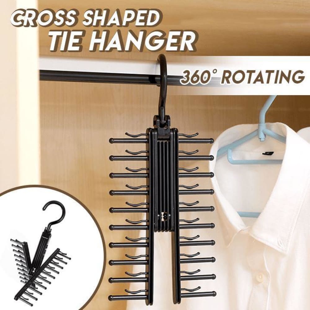 360° rotating cross shaped tie hanger - home storage & 