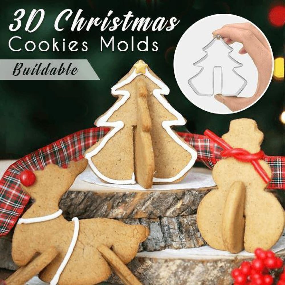 3d christmas cookies mold (set of 8) - kitchen & dining