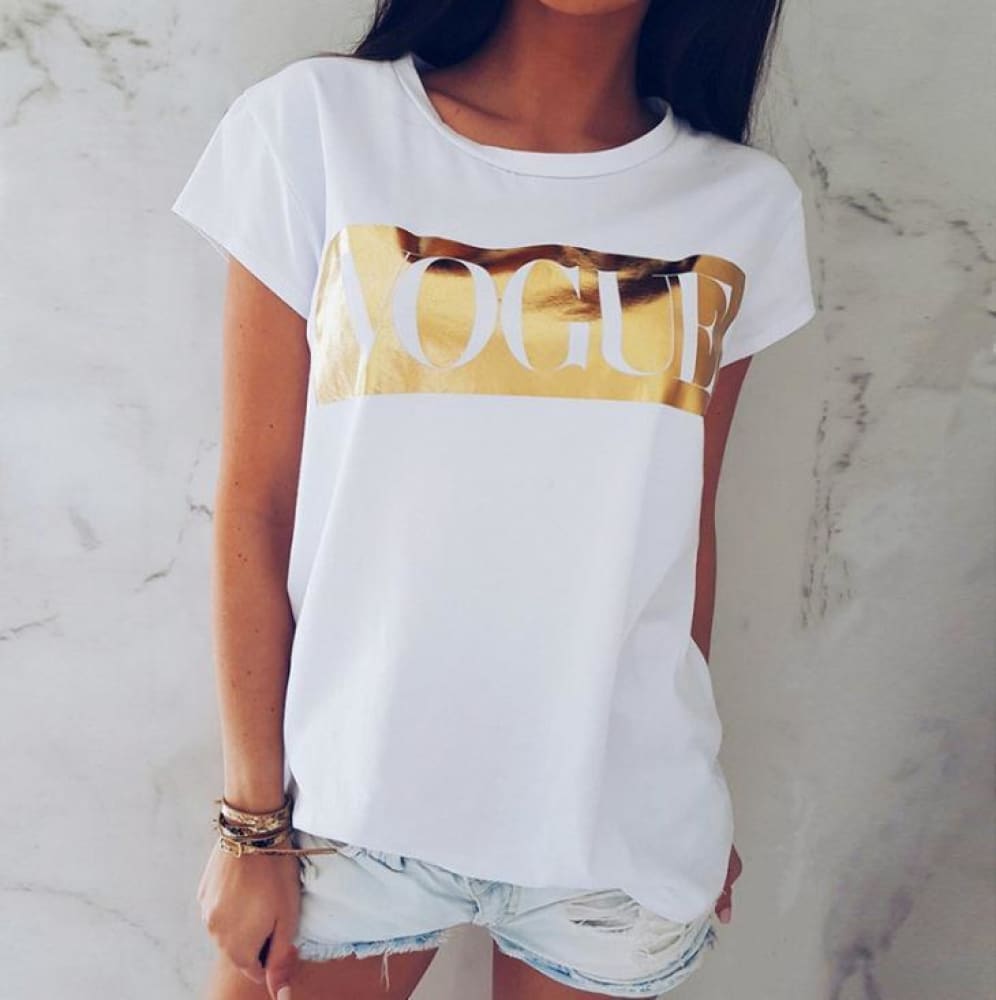 3D Printed Women's T-Shirts Golden Vogue - ELECTRONICS-HEAVEN