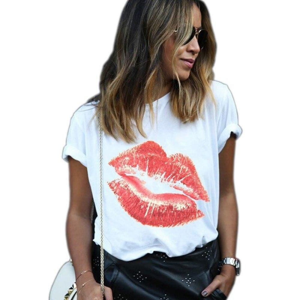 3D Printed Women's T-Shirts Kiss - ELECTRONICS-HEAVEN