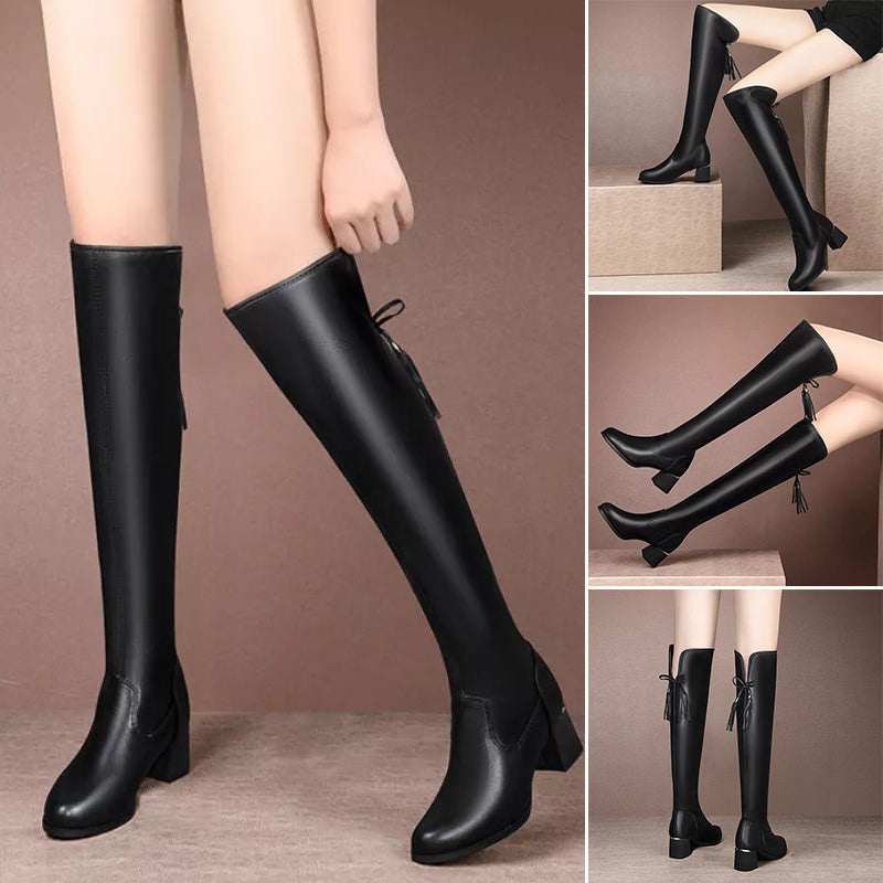 Bow Elastic Soft Warm Comfortable Boots