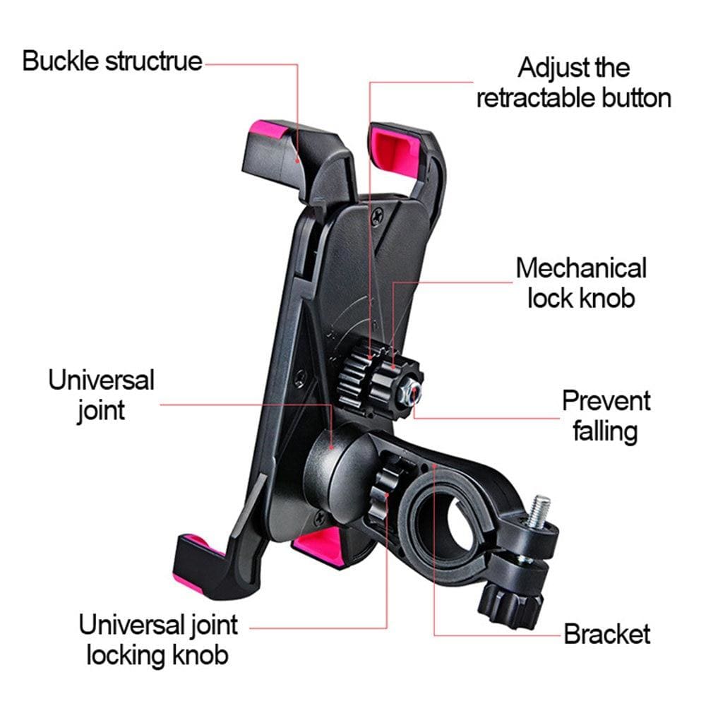 Adjustable Bicycle Phone Holder PVC Bike Handlebar Clip Stand Mount Bracket Holder For iPhone Samsung Universal Mobile Cellphone - ELECTRONICS-HEAVEN