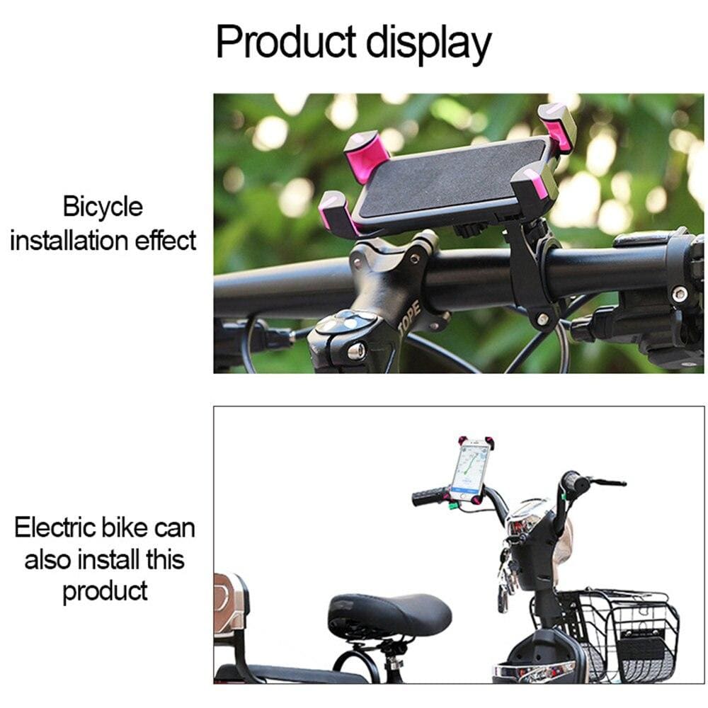 Adjustable Bicycle Phone Holder PVC Bike Handlebar Clip Stand Mount Bracket Holder For iPhone Samsung Universal Mobile Cellphone - ELECTRONICS-HEAVEN