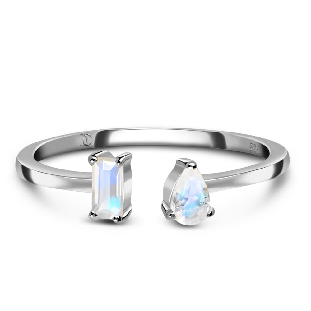 Adjustable moonstone ring - elevate - 925 sterling silver / 