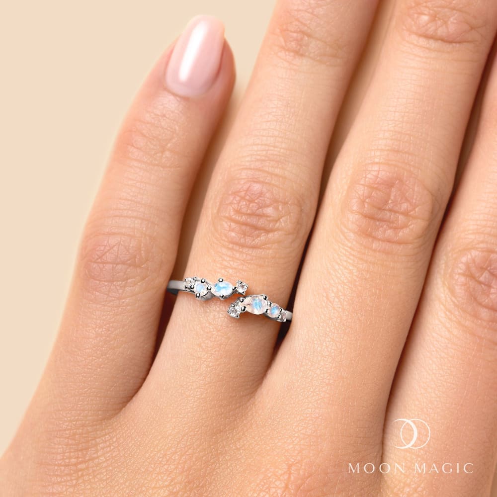 Adjustable moonstone ring - flourish - pre-order ring