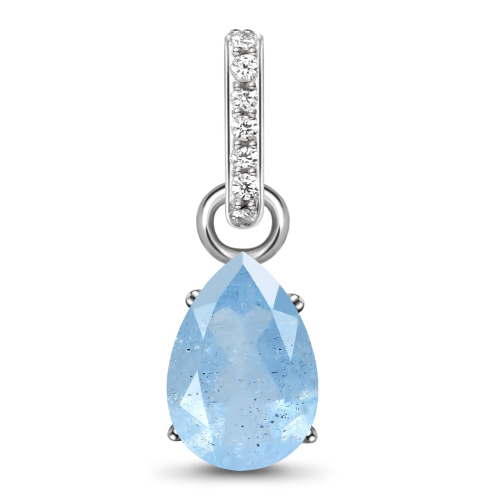 Aquamarine pendant sway - march birthstone - 925 sterling 