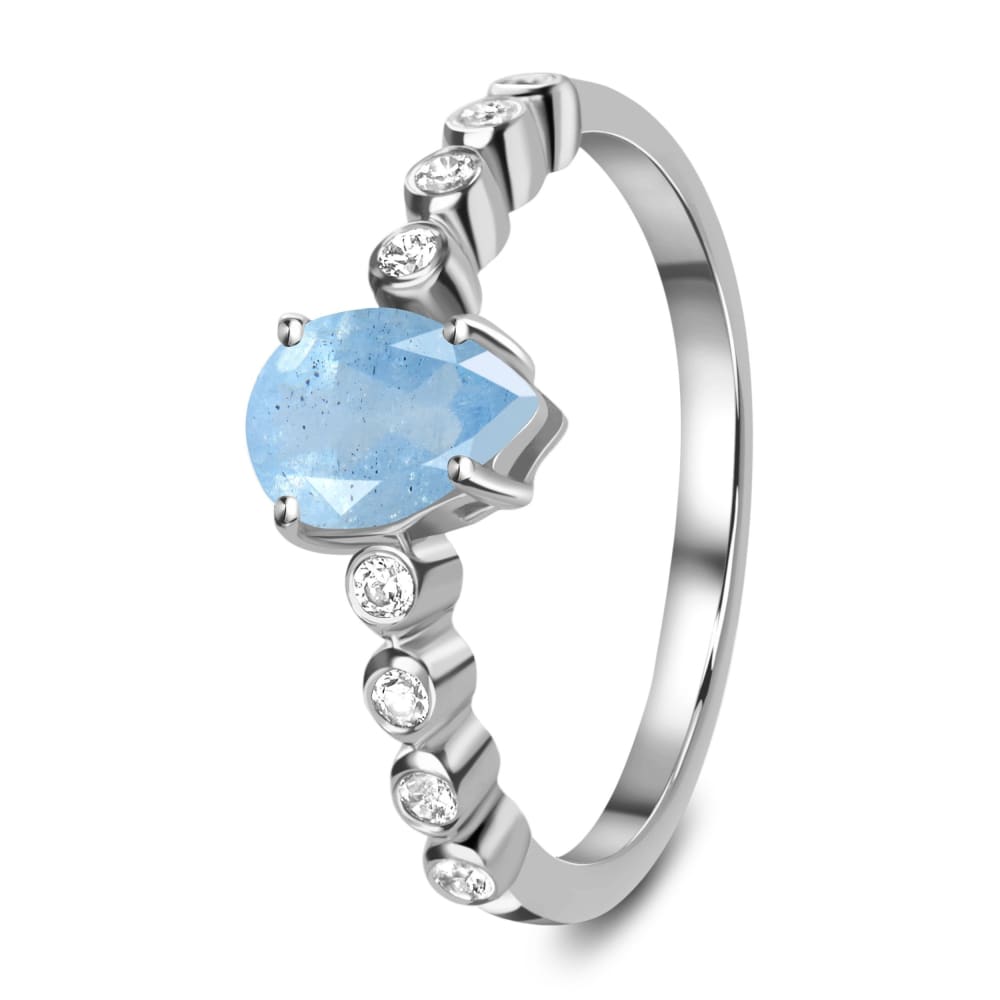 Aquamarine ring essence - march birthstone - aquamarine ring