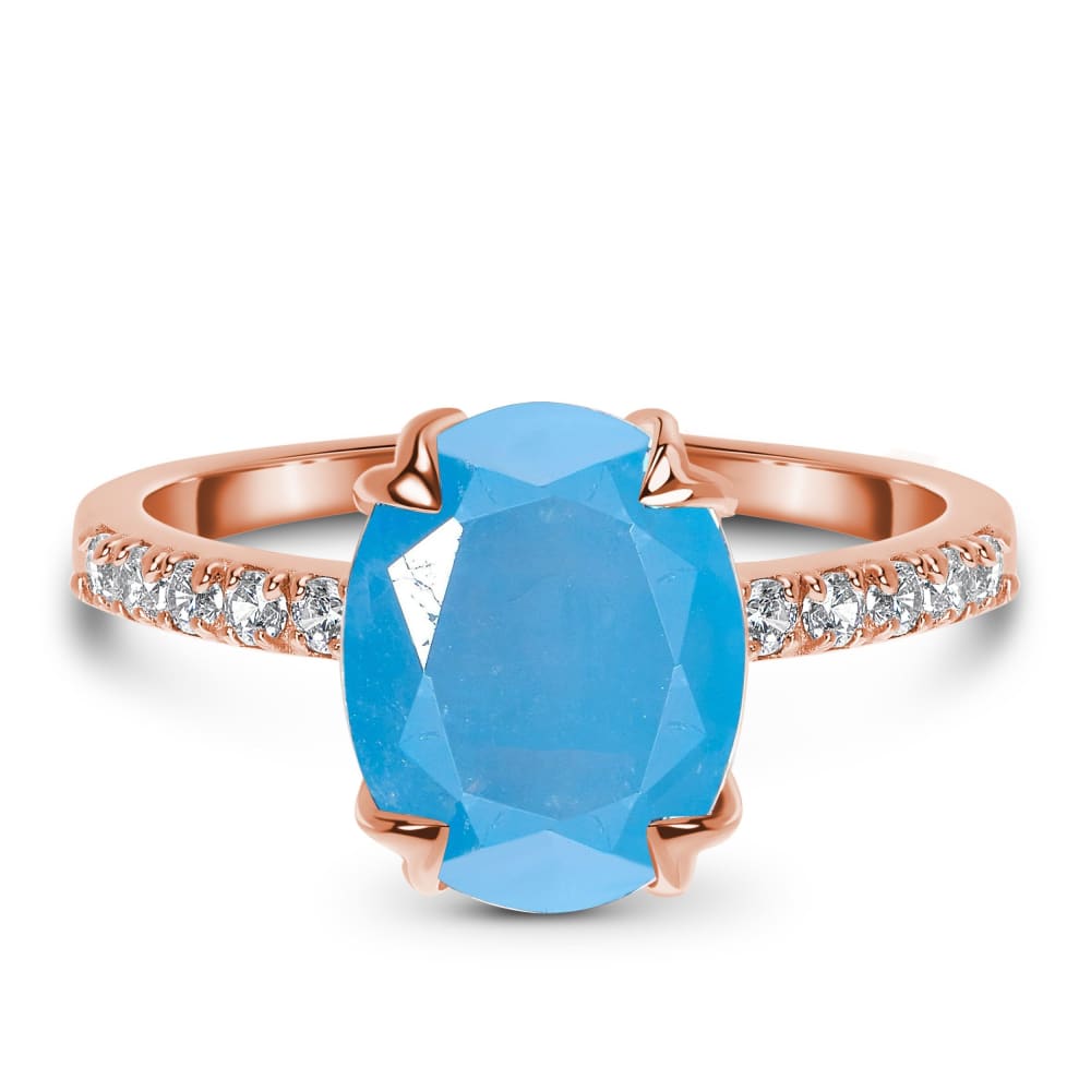 Aquamarine ring - harlow - 14kt rose gold vermeil / 5 - 