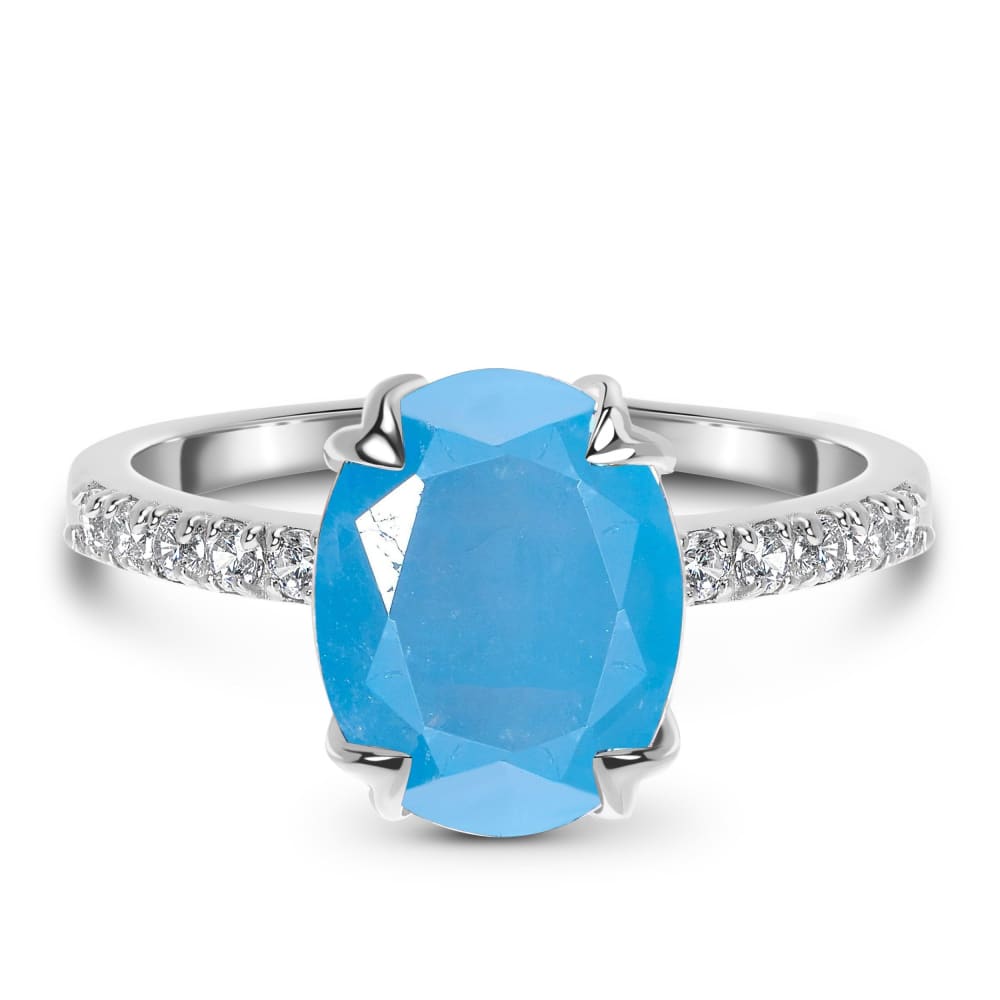 Aquamarine ring - harlow - 925 sterling silver / 5 - 