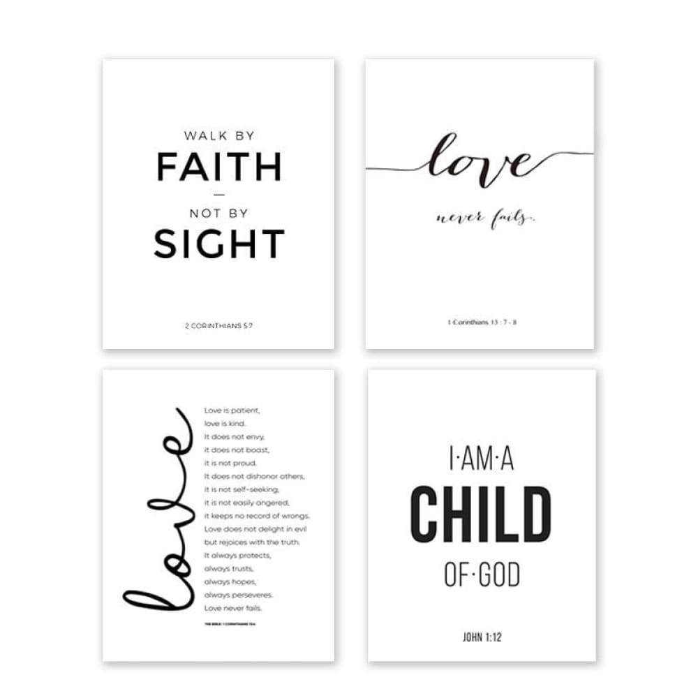 Bible verse canvas painting - xl / 4 pcs set