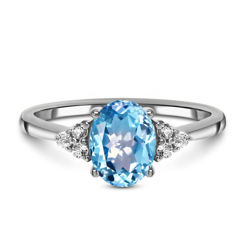 Blue topaz ring - naia - 925 sterling silver / 5 - blue 