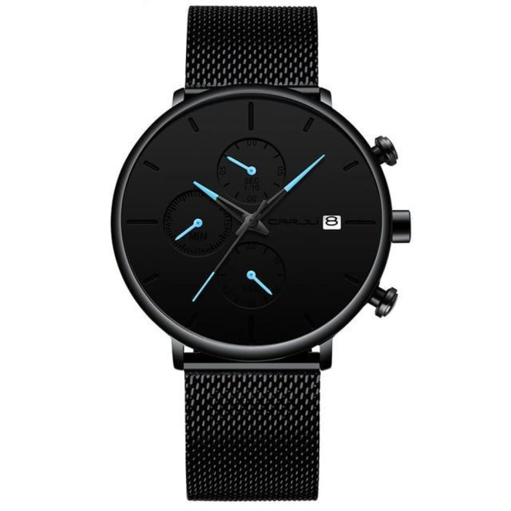 Cazonia Dress Minimalist Watch - Black - Blue