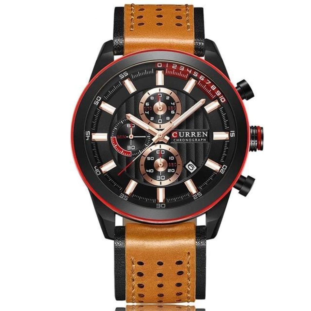 Elegan Fashion Leather Watch - Black