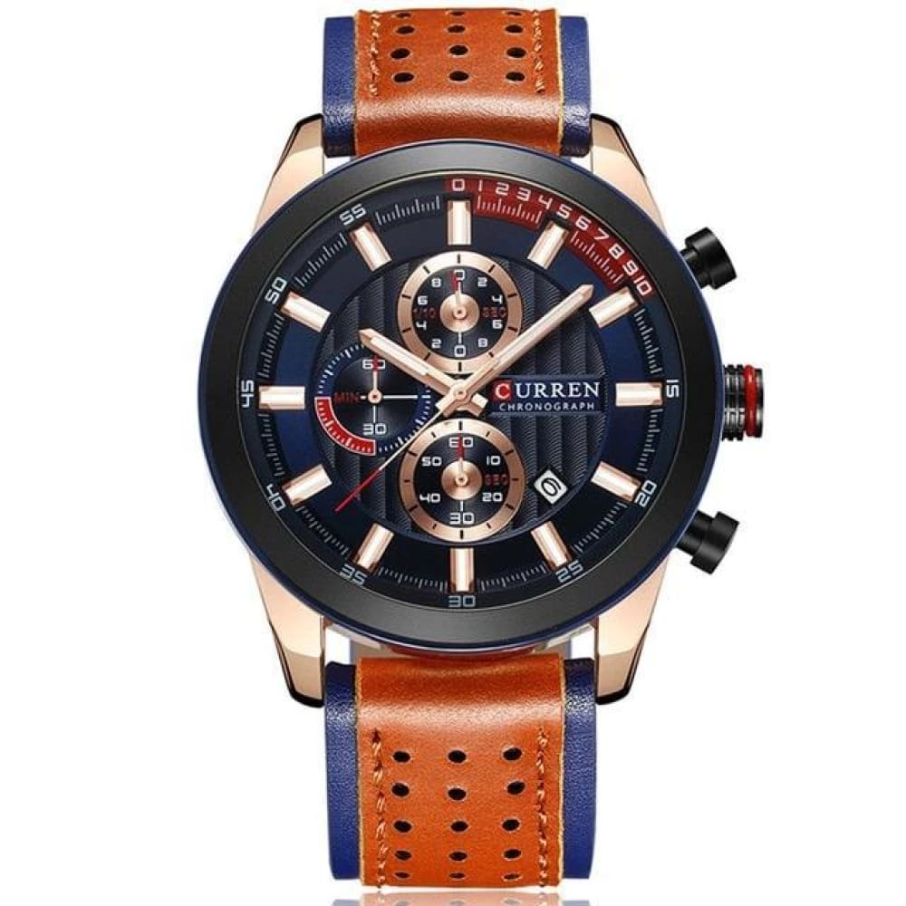 Elegan Fashion Leather Watch - Rose-Blue