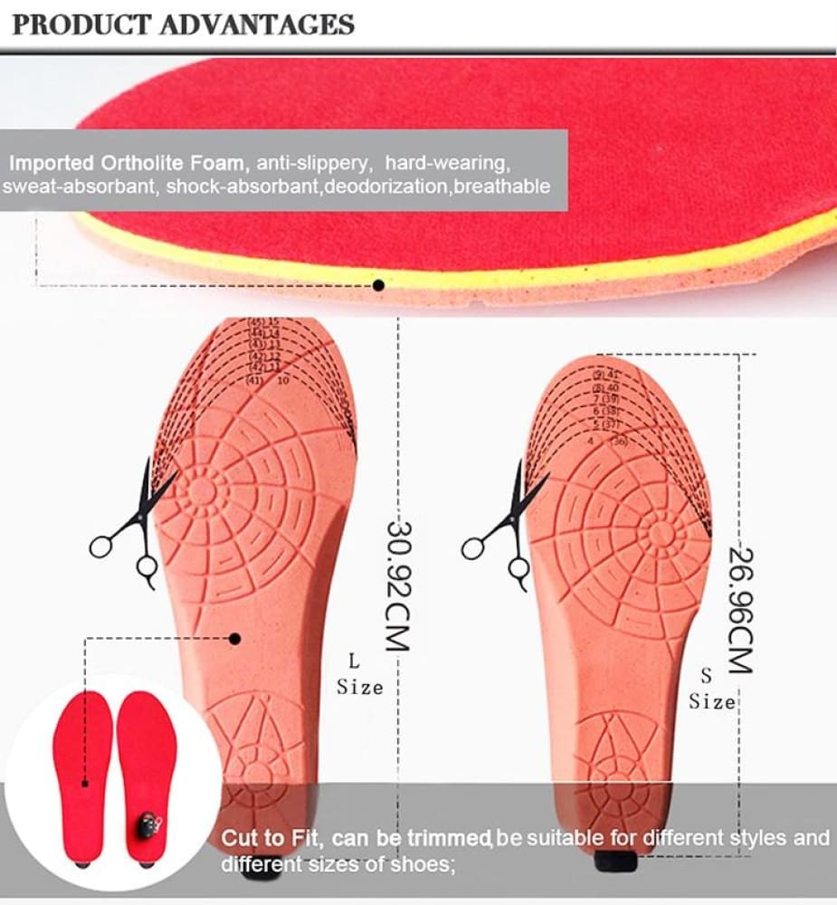 Heating Insoles With Wireless Remote 1800Mah Heating Insoles ELECTRONICS-HEAVEN 