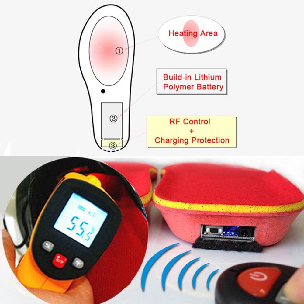 Heating Insoles With Wireless Remote 1800Mah Heating Insoles ELECTRONICS-HEAVEN 