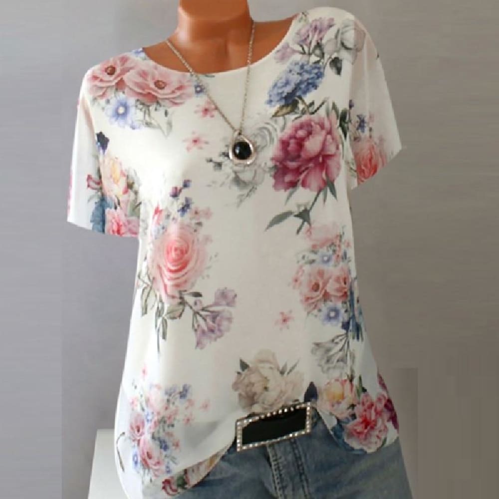 Summer Floral Print Women Blouse - ELECTRONICS-HEAVEN