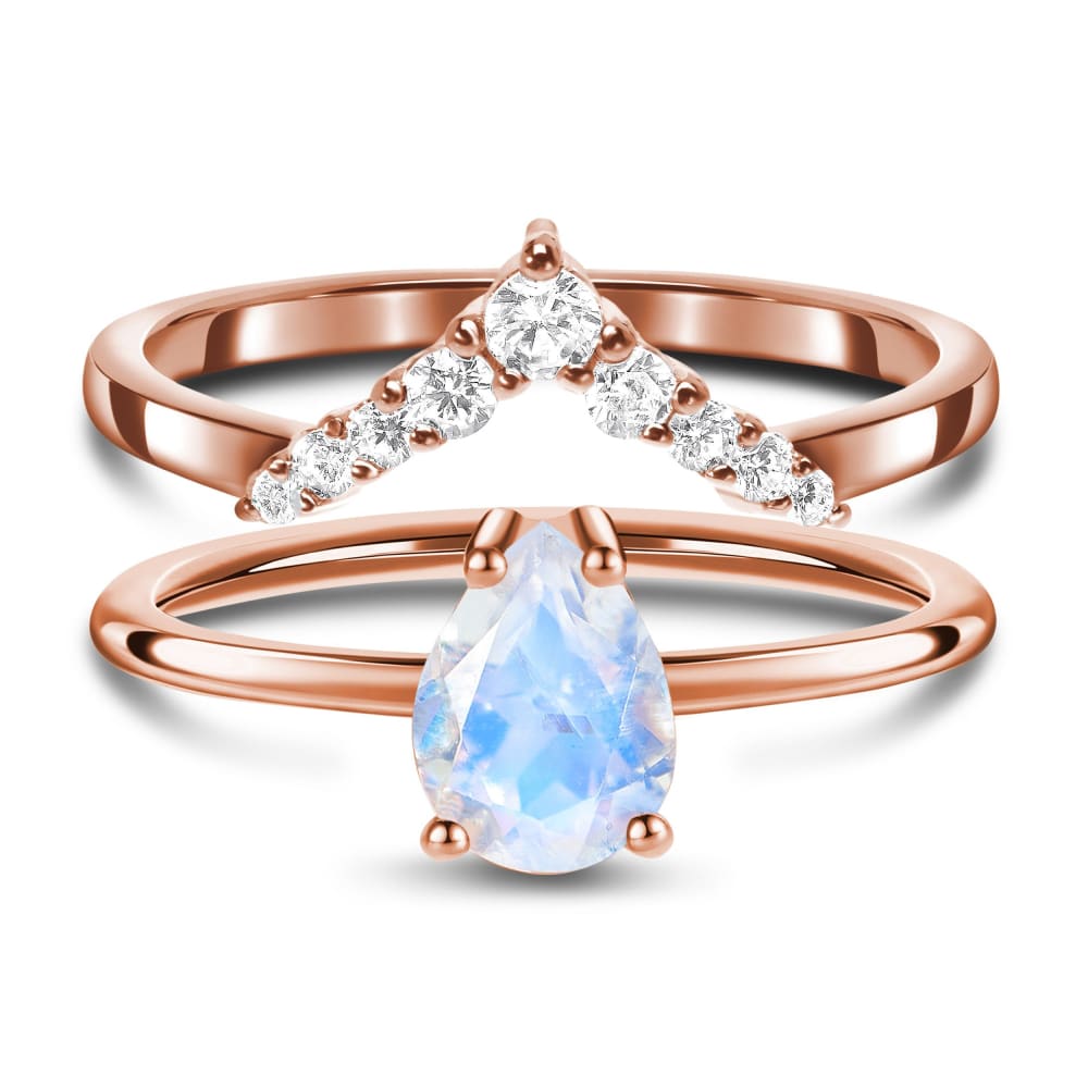 Yonder glow ring & manifest band - 14kt rose gold vermeil / 