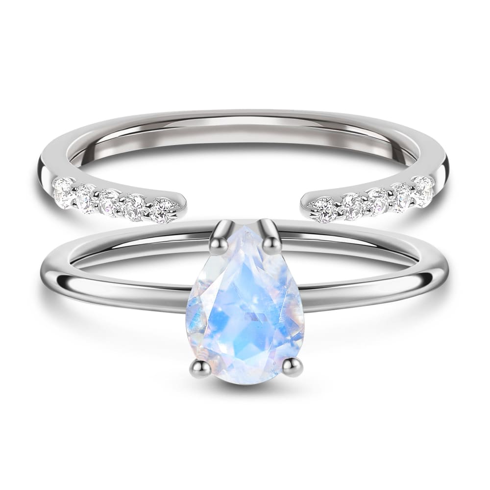 Yonder glow ring & twinkling band - 925 sterling silver / 5 